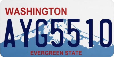 WA license plate AYG5510