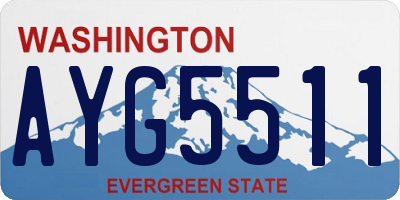 WA license plate AYG5511
