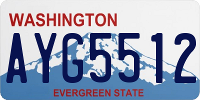 WA license plate AYG5512