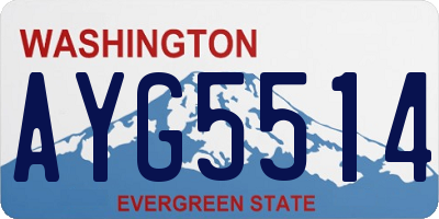 WA license plate AYG5514