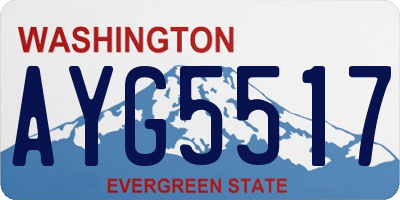 WA license plate AYG5517