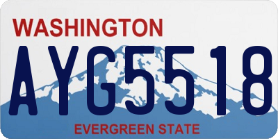 WA license plate AYG5518