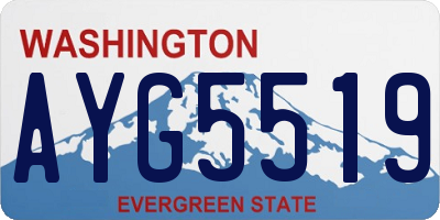 WA license plate AYG5519