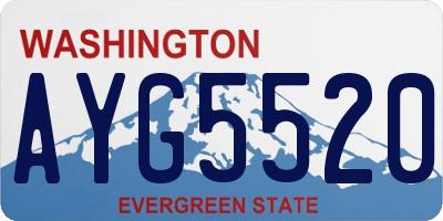 WA license plate AYG5520