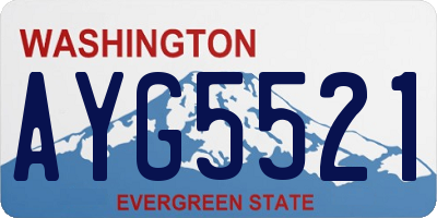 WA license plate AYG5521