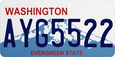 WA license plate AYG5522