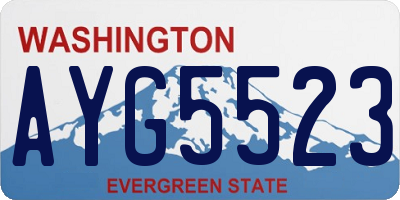 WA license plate AYG5523