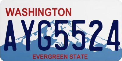 WA license plate AYG5524