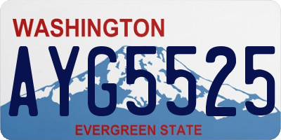 WA license plate AYG5525