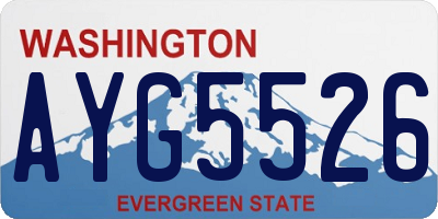 WA license plate AYG5526