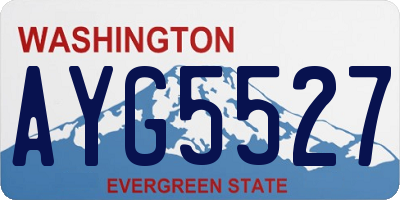 WA license plate AYG5527