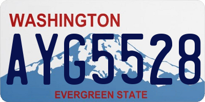 WA license plate AYG5528