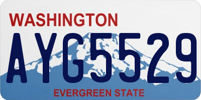 WA license plate AYG5529