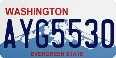 WA license plate AYG5530