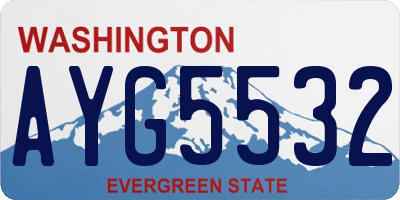 WA license plate AYG5532