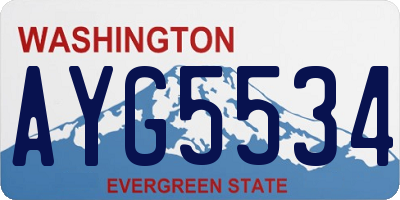 WA license plate AYG5534