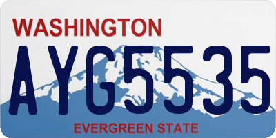 WA license plate AYG5535