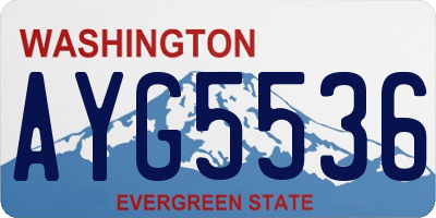 WA license plate AYG5536