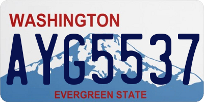 WA license plate AYG5537
