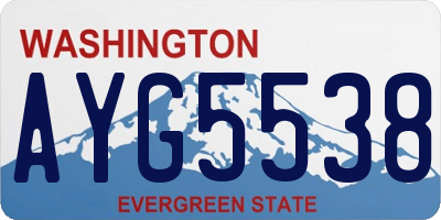 WA license plate AYG5538