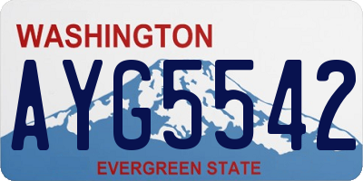WA license plate AYG5542