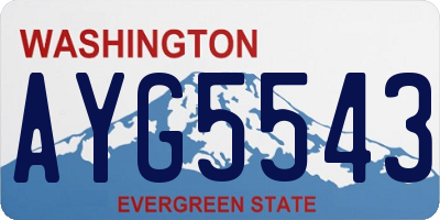 WA license plate AYG5543