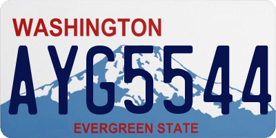 WA license plate AYG5544