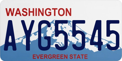 WA license plate AYG5545