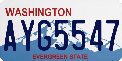 WA license plate AYG5547