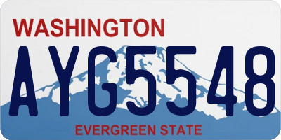 WA license plate AYG5548