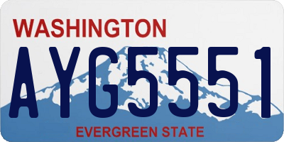 WA license plate AYG5551