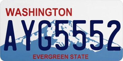 WA license plate AYG5552