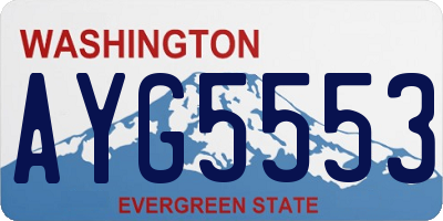 WA license plate AYG5553