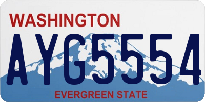 WA license plate AYG5554