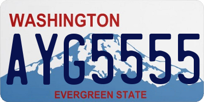 WA license plate AYG5555