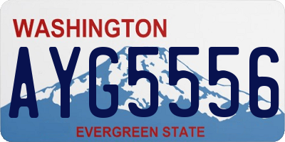 WA license plate AYG5556
