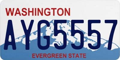 WA license plate AYG5557