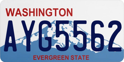 WA license plate AYG5562
