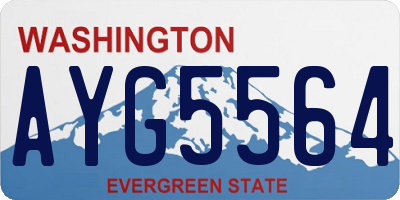 WA license plate AYG5564