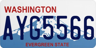 WA license plate AYG5566