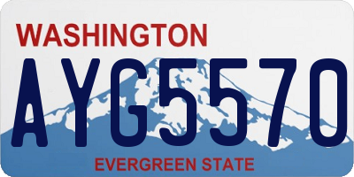 WA license plate AYG5570