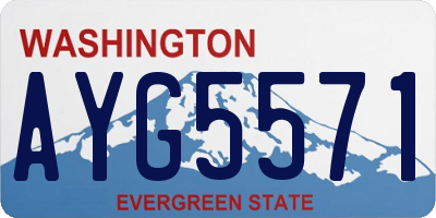 WA license plate AYG5571