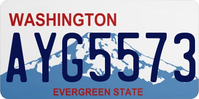 WA license plate AYG5573
