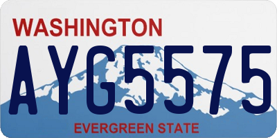 WA license plate AYG5575