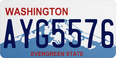 WA license plate AYG5576
