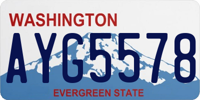 WA license plate AYG5578