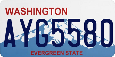 WA license plate AYG5580