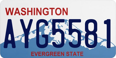 WA license plate AYG5581