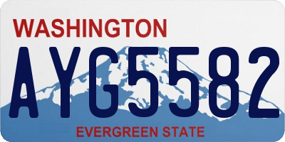 WA license plate AYG5582