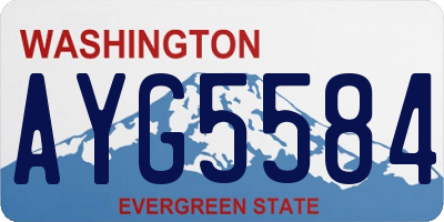 WA license plate AYG5584